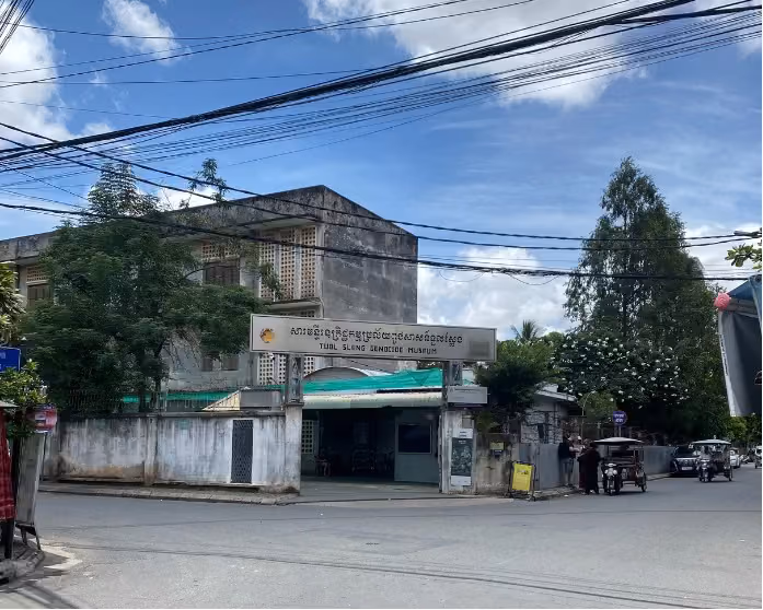 Exterior view of Tuol Sleng genocide museum in Phnom Penh