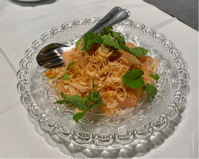 Pomelo salad at Kravanh restaurant